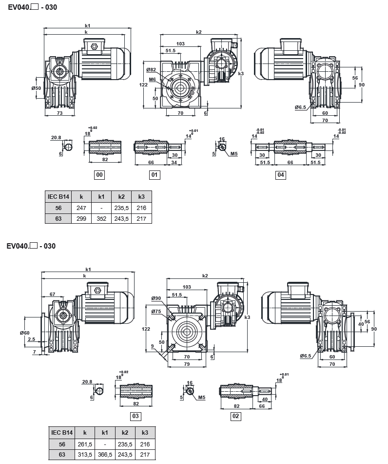 Червячный мотор-редуктор EN040-EV030