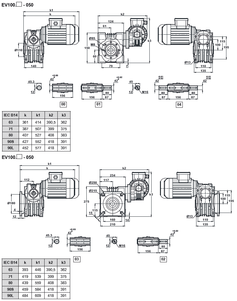 Червячный мотор-редуктор EN100-EV050