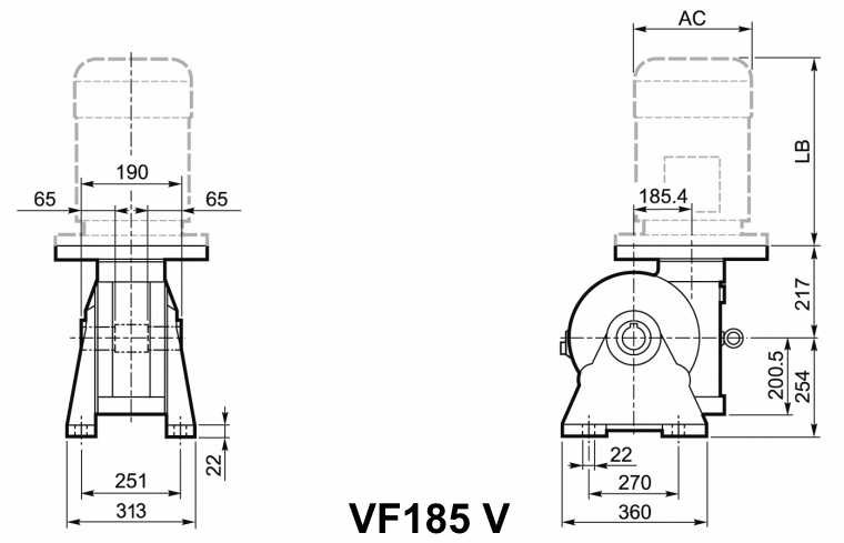 Мотор-редуктор VF 185, исполнение V