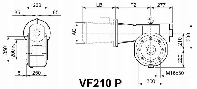 Мотор-редуктор VF 210, исполнение P