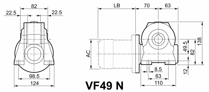 Мотор-редуктор VF 49, исполнение N