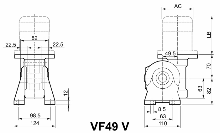 Мотор-редуктор VF 49, исполнение V