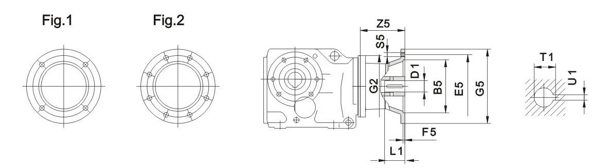 Габаритные размеры IEC (фланец) под стандартные электродвигатели