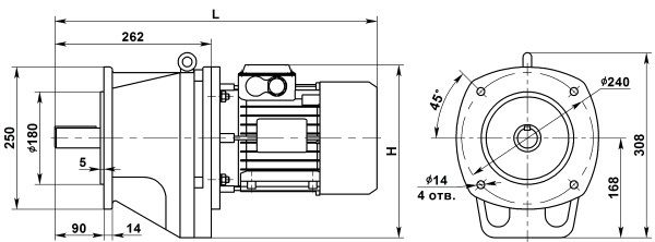 Мотор-редуктор 4МЦ2С-63. Фланцевое исполнение